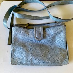 Hobo light blue shoulder purse many pockets